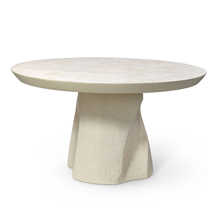 Fraser Outdoor Dining Table - White Agate, 54.25"Dia