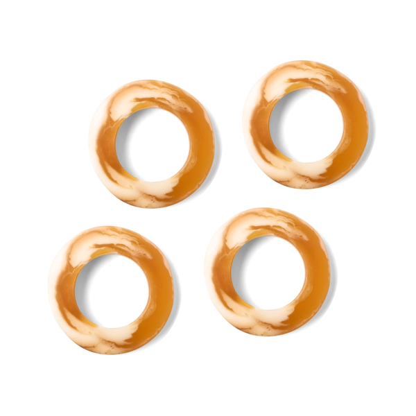 Tansy Amber Swirled Napkin Ring, S/4