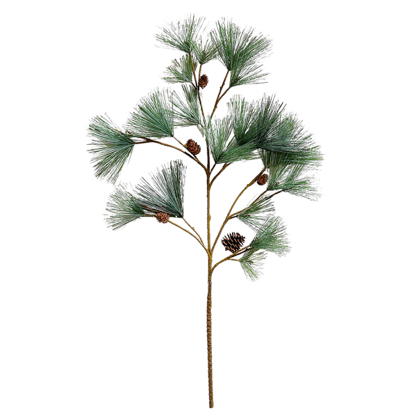 Faux Pine Needle Stem with Pinecones, 38"