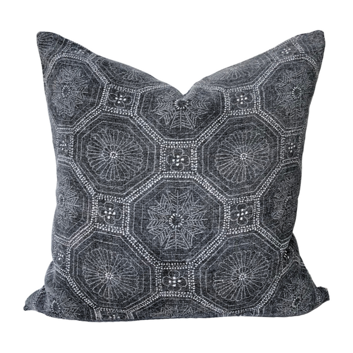 Mia Pillow - Charcoal, 22" x 22"