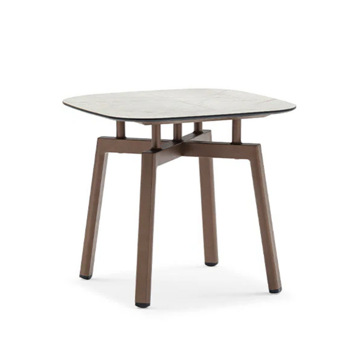 Enjoy Side Table Bronze Aluminum / Oyster Marble HPL