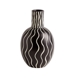 Graphic Gourd Vase, Black/White, 11" H