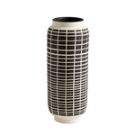 Graphic Grid Vase, Black/White, 11.5" H