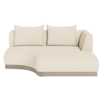 Amalfi Curved Chaise, Right Arm - Aluminium Taupe/Riviera Sand, 65.6"W