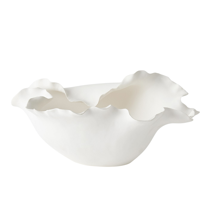 Folios Wide Bowl, Matte White, 14.25" W