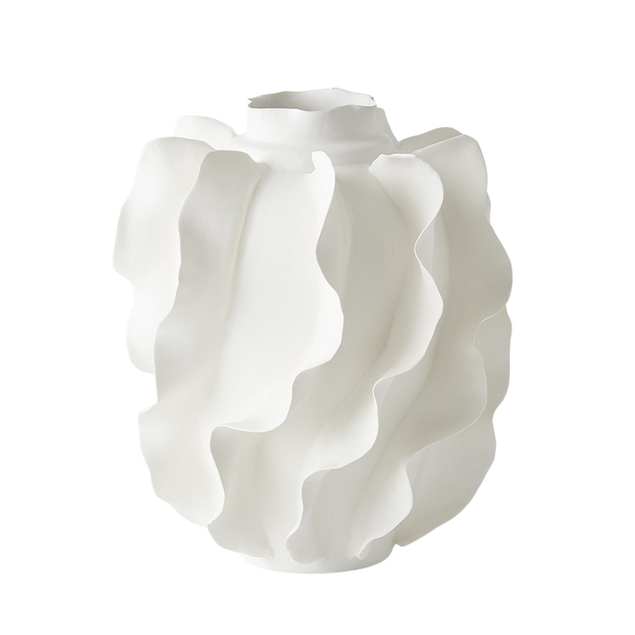 Folios Vase, Matte White, 11.75" H