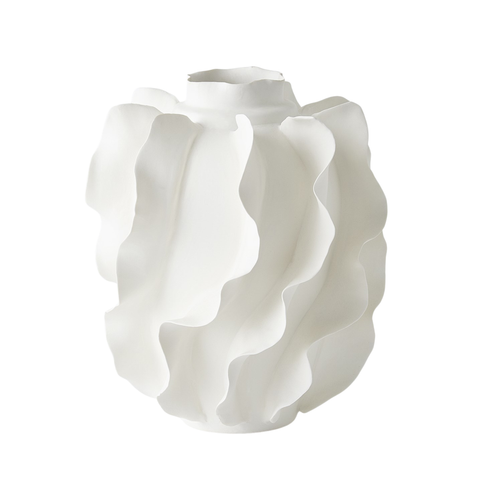 Folios Vase, Matte White, 11.75" H