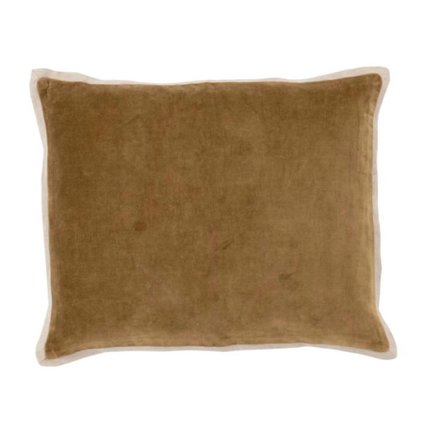 Gehry Velvet/Linen Decorative Pillow, Sand, 16" Lumbar