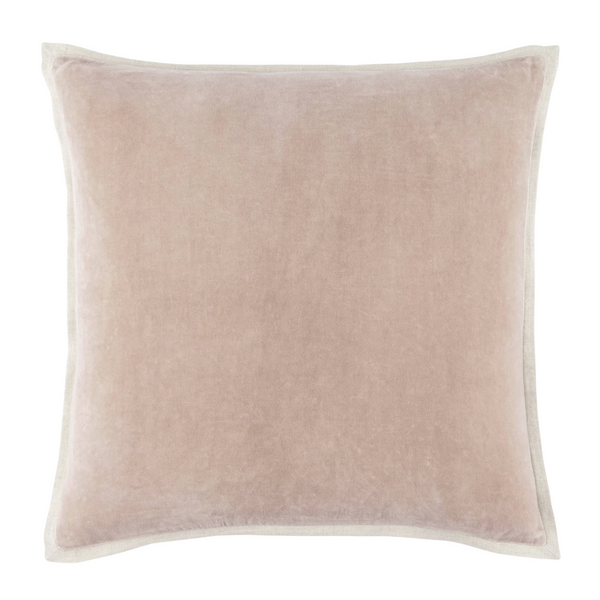 Gehry Velvet/Linen Decorative Pillow, Stone, 22" x 22"