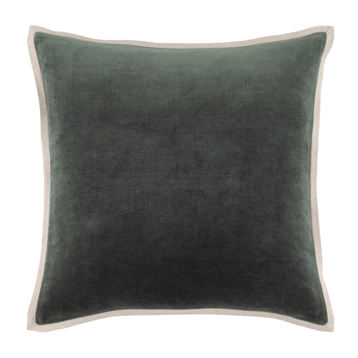 Gehry Velvet/Linen Decorative Pillow, Everglade, 22" x 22"