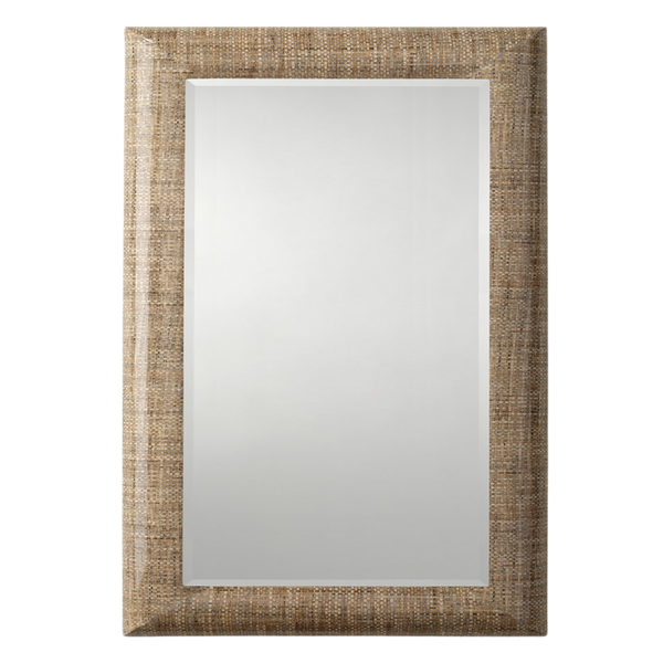 Tilda Mirror, Semi Matte Faux Rattan, 26"W x 38"H