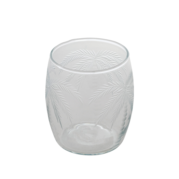 8 oz. Etched Drinking Glass with Palm Trees