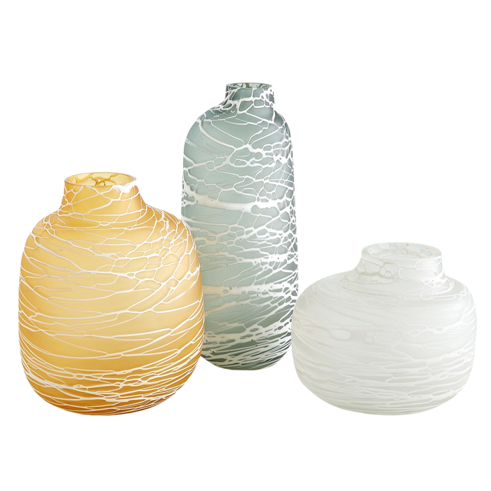 Frosted Stripe Vases, 3 Sizes