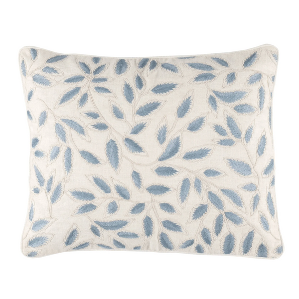 Amelia Embroidered Decorative Pillow, Ivory, Lumbar, 16"