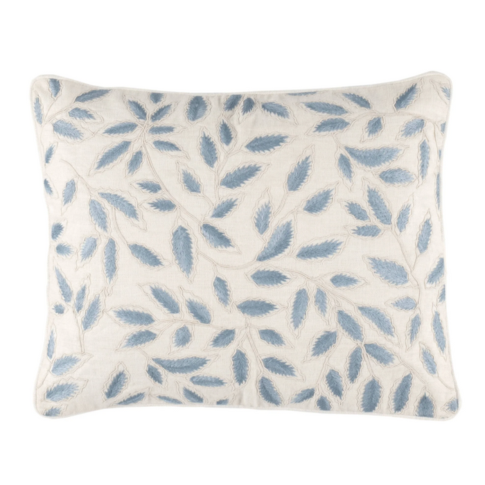 Amelia Embroidered Decorative Pillow, Ivory, Lumbar, 16"