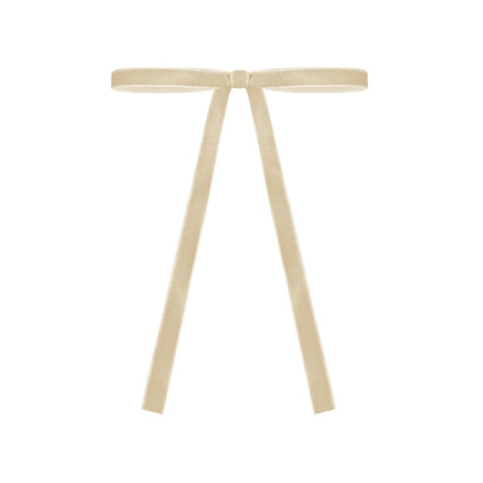 Beige Velvet Ribbon Bow, 5"