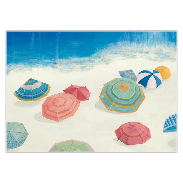 Colourful Umbrella on the Beach, 58.5" x 41.5"