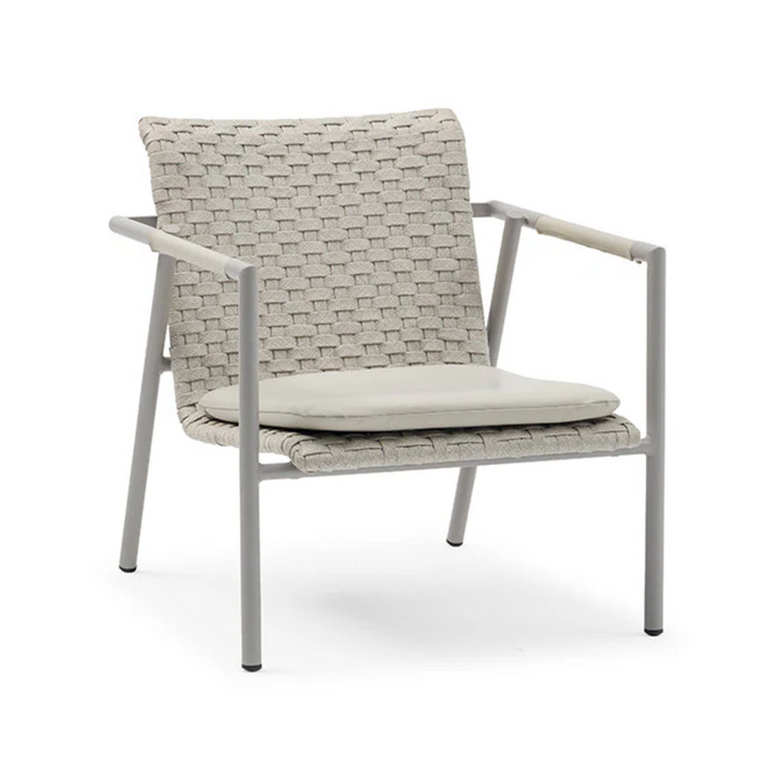 Billie Occasional Chair, Greige Aluminum / Oyster Strap