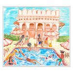 Poolside Play I, 47.5" x 41.5"