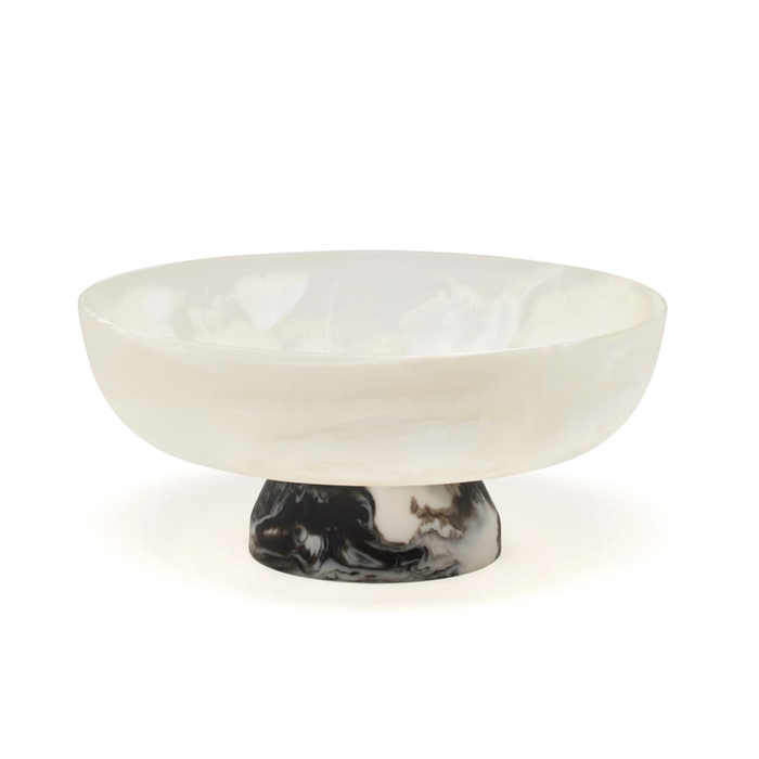 Benno Fruit Bowl - White/Black Swirled, 13"Dia