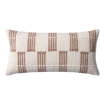 PLL0136 Brown/Ivory Lumbar Pillow, 12" x 27"