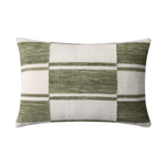 PLL0139 Ivory/Green Lumbar Pillow, 16" x 26"