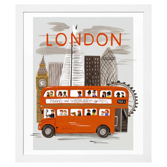 London World Traveler Framed Print, 8" x 10"