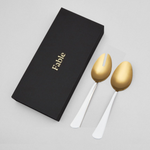 Gold & White Serving Spoon, Set of 2