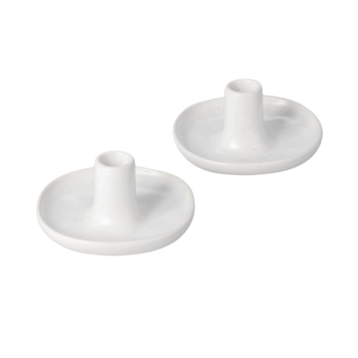 White Candle Holders, Set of 2, Available in 2 Sizes