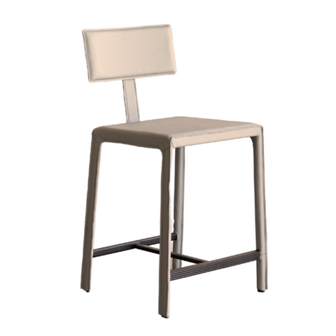 Cato Top Grain Leather Counter Stool, Sand