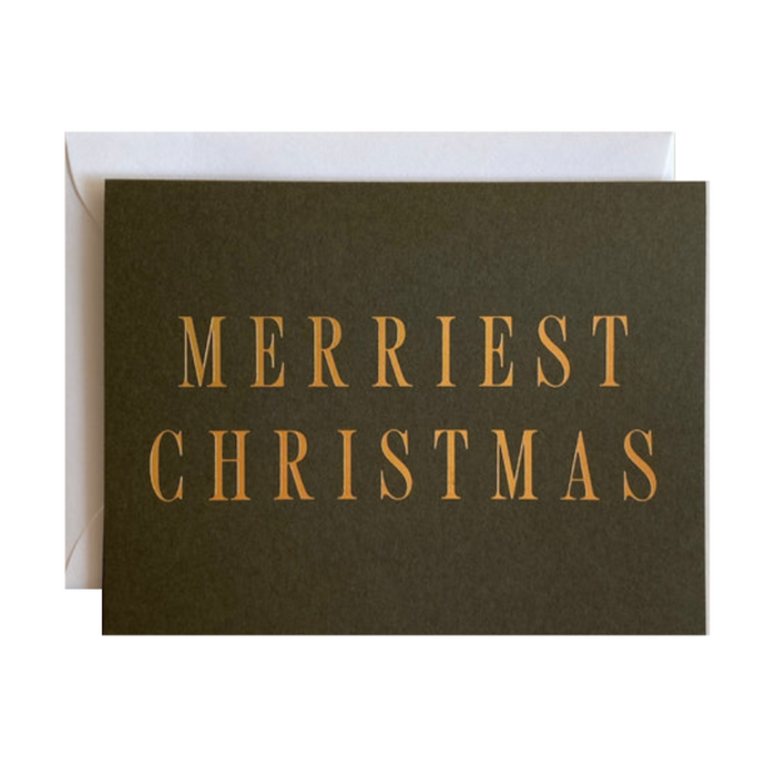 'Merriest Christmas' Greeting Card, Moss