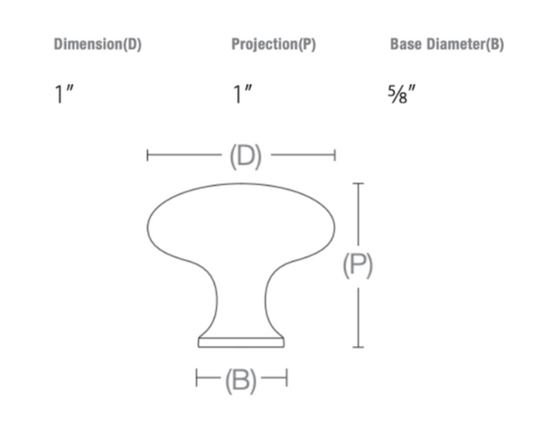 Providence 1" Cabinet Knob, Solid Brass, Sold Individually
