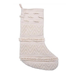 Woven Cotton Blend Stocking, Cream