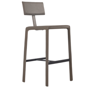 Cato Top Grain Leather Bar Stool, Flint