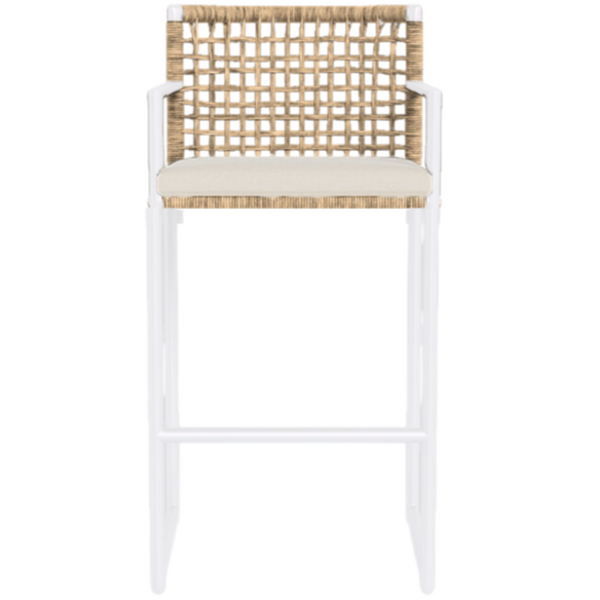Loop Bar Stool, Aluminum White/ Siesta Ivory