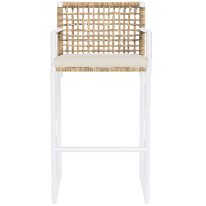 Loop Bar Stool, Aluminum White/ Siesta Ivory