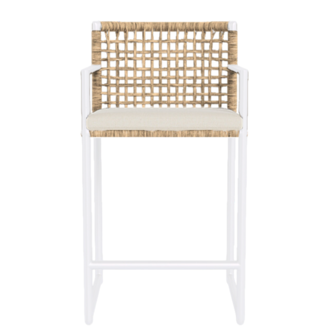 Loop Counter Stool, Aluminum White/ Siesta Ivory