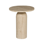 Canyon End Table, Weathered Travertine, 18" Dia. x 22"H
