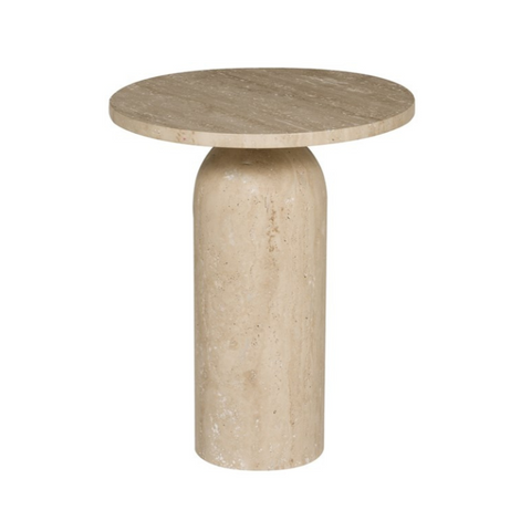 Canyon End Table, Weathered Travertine
