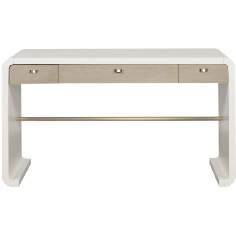 Cove Desk, Cerused Taupe Oak / Pure White Maple, 53"W