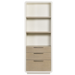 Cove Etagere, Cerused Taupe Oak / Pure White  Maple, 32"W x 18"D x 84"H