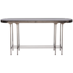 Calliope Console, Polished Cocoa Metal / Bronze Glass, 62"W x 14"D x 30"H