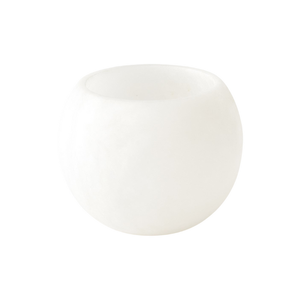 Alabaster Ball Bowl, White