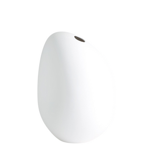 River Stone Vase, Matte White, Small