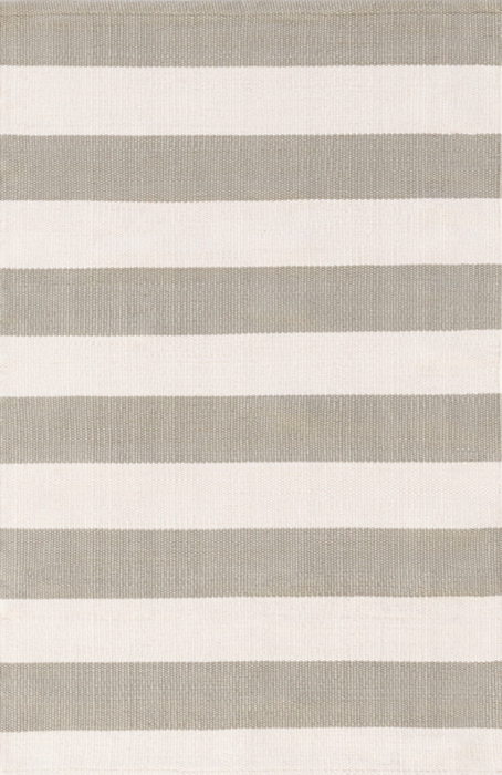 Catamaran Stripe Handwoven Indoor/Outdoor Rug, Platinum/Ivory