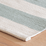 Catamaran Stripe Handwoven Indoor/Outdoor Rug, Light Blue/Ivory