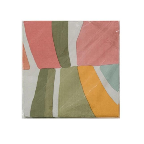Paper Napkins w/ Abstract Design, 50pk