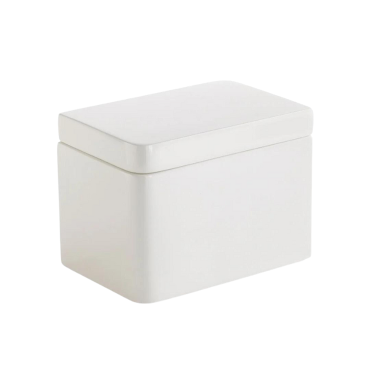 Lacca White Cotton Jar - White / Unique