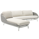 Scoop Left Chaise Sofa, Light Grey Aluminum