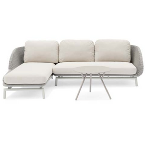 Scoop Left Chaise Sofa, Light Grey Aluminum